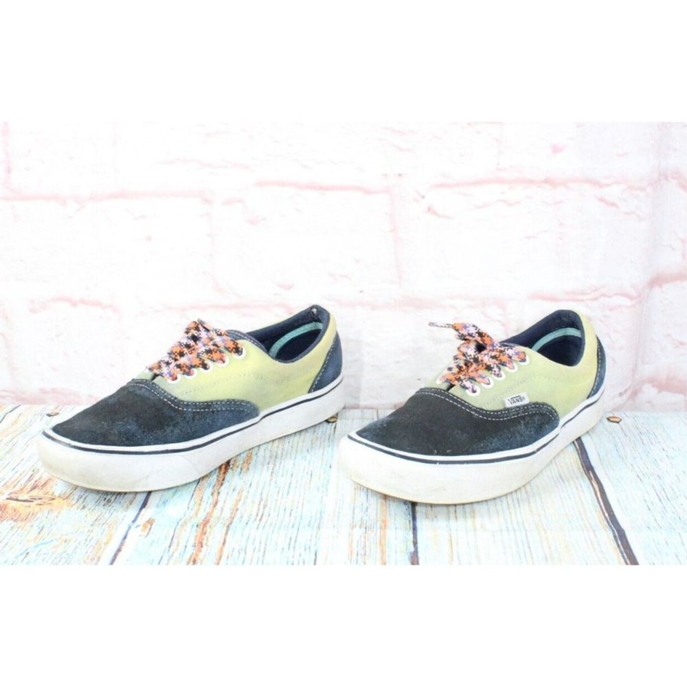 Vans Blue Green Suede Fabric Low Top Skateboarding Sneakers Shoes Size M 6.5 L 8 - Picture 2 of 9